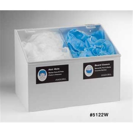 Rack Em Racks RackEm Racks 5122-W 2-Compartment Hair Net-Beard CoverS-hoe Cover 5122-W